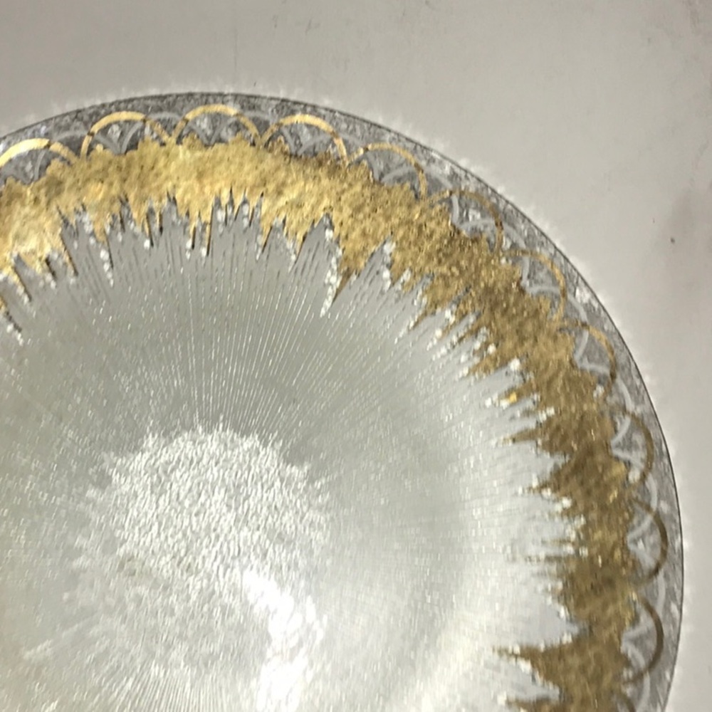 Dorothy Thorpe Atomic Platter Mid Century Modern Textured/Sterling Overlay 14” - Picture 4 of 10